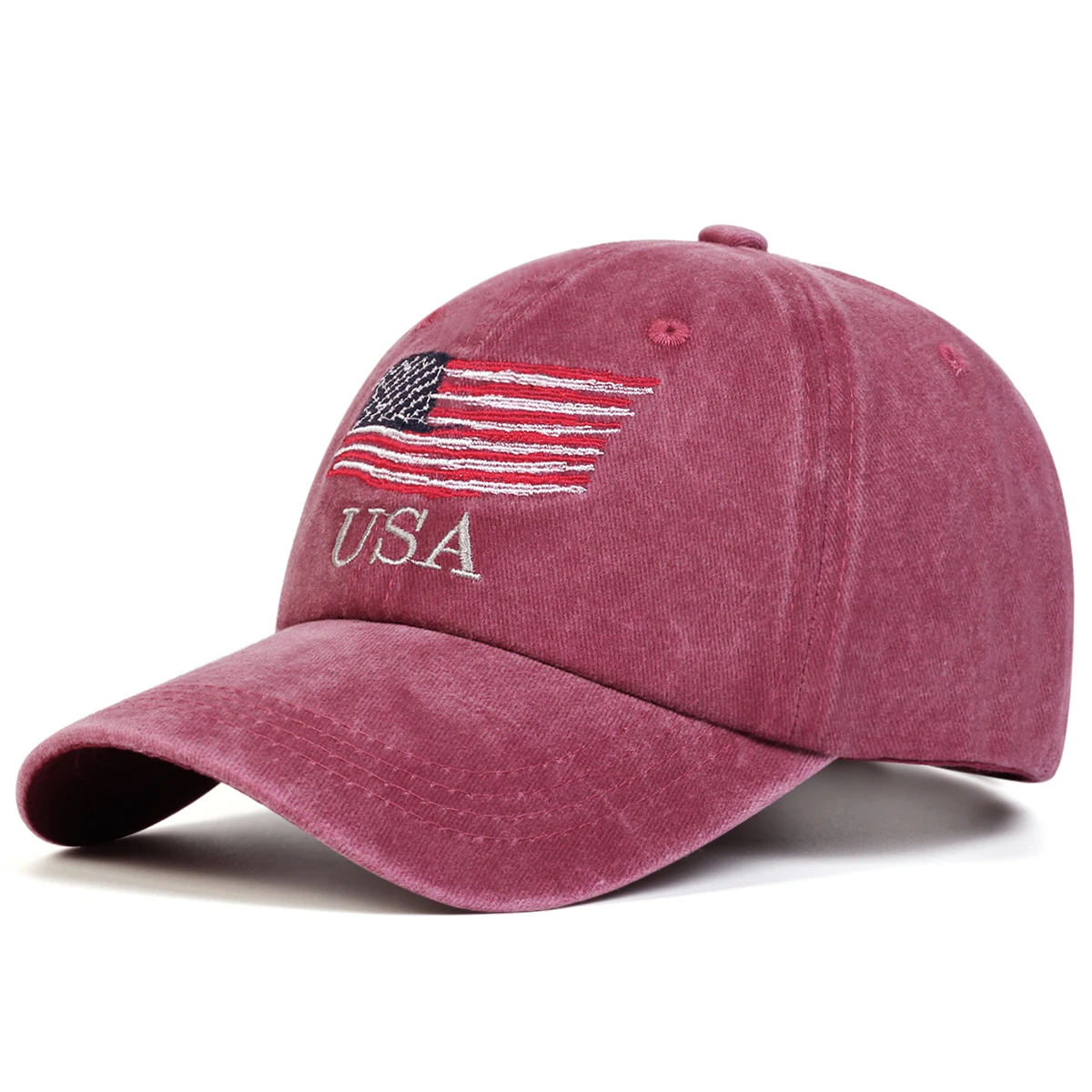 Unisex USA US Flag Embroidery Wash Czapki z daszkiem Wiosna i jesień Outdoor Regulowane czapki codzienne Kapelusz przeciwsłoneczny