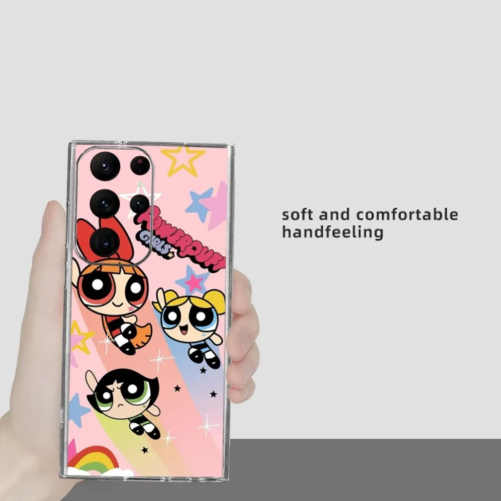 Powerpuff Girls Phone Case for Samsung Galaxy S24 Ultra S22 S23 Ultra S21 S20 5G Protective Silicone TPU Funda