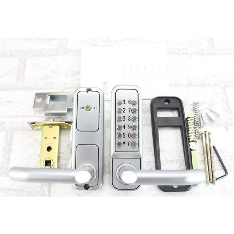 LACHCO  Mechanical Code Lock Digital Machinery Keypad Password Door Lock Waterproof Latch Zinc Alloy Silver L17008