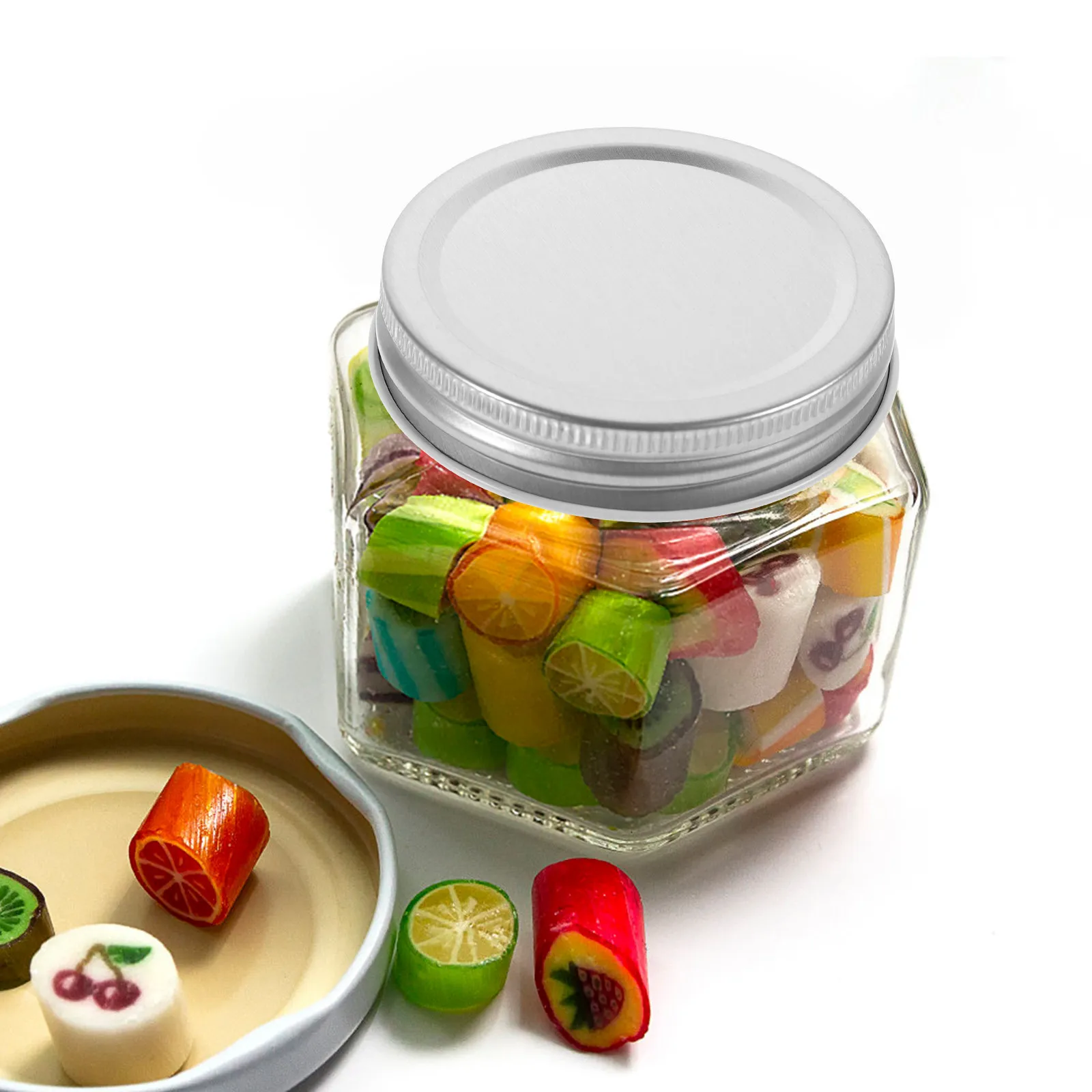 20Pcs Tinplate Jar Lids Wide Mouth Regular Mouth Reusable Leakproof Storage Caps for Canning Jams Pickles Dry Freezer