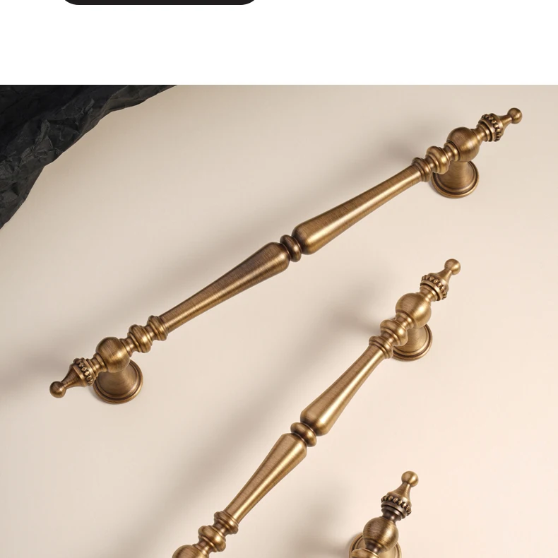 Antique brass crown cabinet handle product image 8
