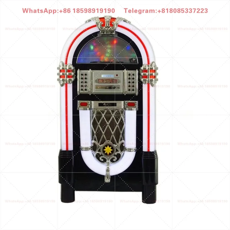 Full-Size Vintage Jukebox Vinyl Record Player Turntable for Consumer Electronics Enthusiasts