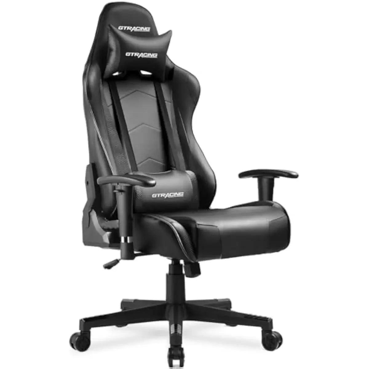 Racing-inspired ergonomic gaming chair with premium PU leather upholstery carbon fiber accents high-density foam seat 90°–155° r