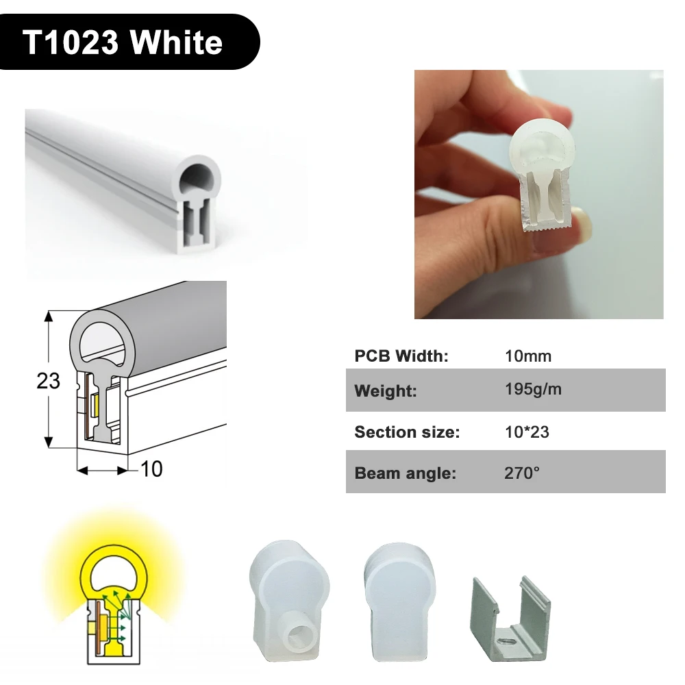 Silikon-Neonlichtschlauch Wasserdicht IP67 Flexibler Weicher Silikon-Lichtschlauch 1m 2m 3m 4m 5m Geeignet für WS2811 WS2812B 5050 2835 COB LED-Beleuchtung – Detail 5