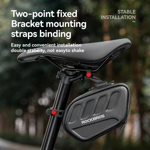 Imagen 2 del producto Bolsas de ciclismo ROCKBROS con luces traseras, bolsa de carcasa dura, bolsa de bicicleta, sillín de ciclismo, asiento, cojín, caja de almacenamiento, caja de carcasa dura