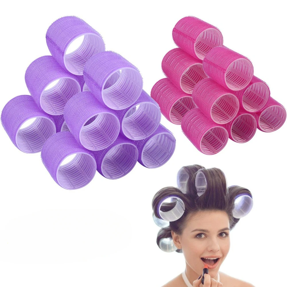 6Pcs/Bag Hair Rollers Self Grip Hooks Hair Curlers Heatless Rollers Salon Dressing Curlers Sticky Hair Styling Tools Jumbo Sizes view 2