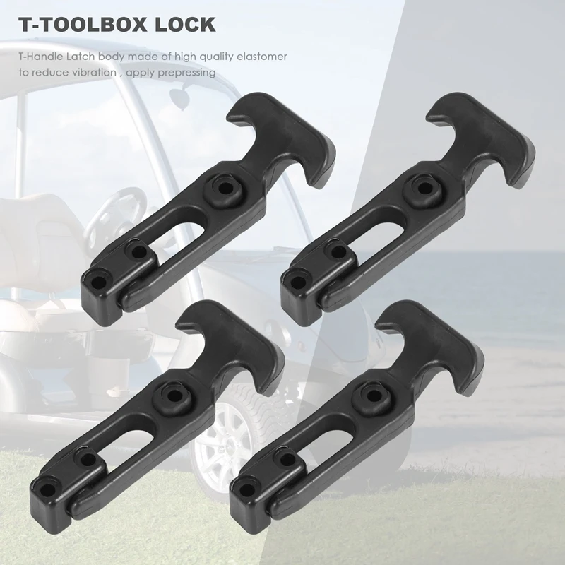 4Pcs T-Handle Rubber Flexible Draw Latches Fit For Toolbox /Cooler/Golf Cart/Farm Machinery T-Toolbox Lock