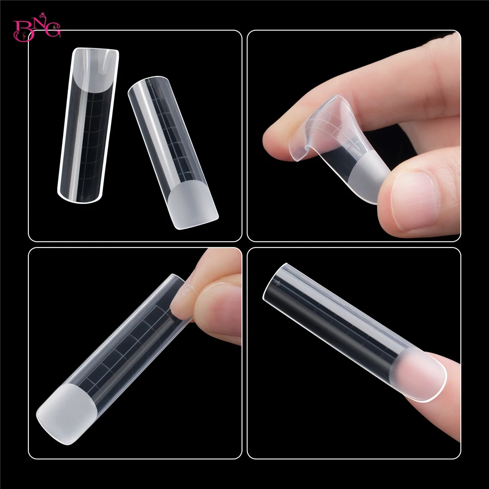 BNG 120Pcs Matte Dual Nail Forms for Gel Builder Professional Poly Extension Gel Top Forms Acrylic Nail Molds High Quality Mould