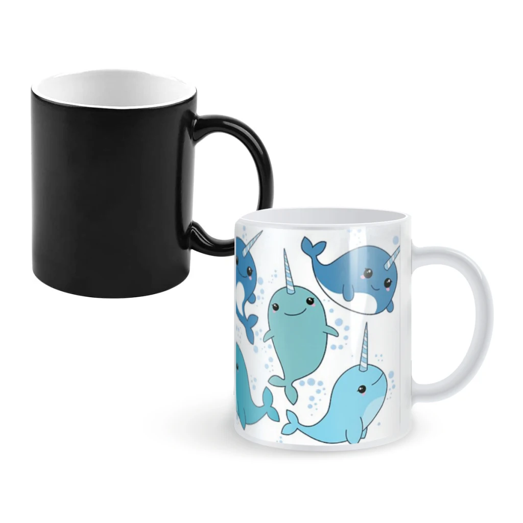 

Narwhal PatternCoffee Mugs And Mug Creative Color Change Tea Cup Ceramic Milk Cups Novelty Gifts