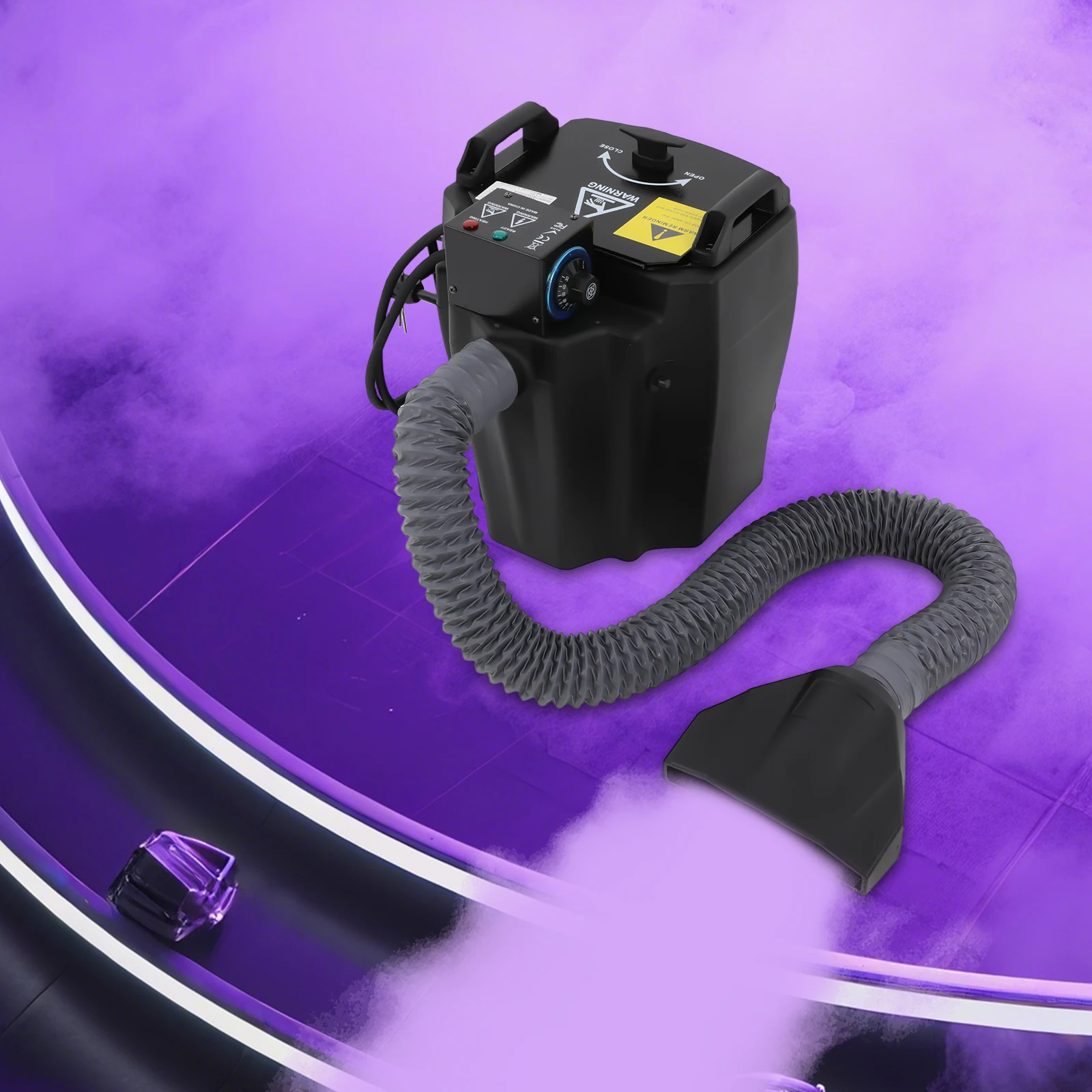 BYMAOCAR 3500W Dry Ice Fog Machine, W/ Movable Pulley & Tube, 110V Smoke Machine Fog for Stage, Wedding, DJ Performance Party