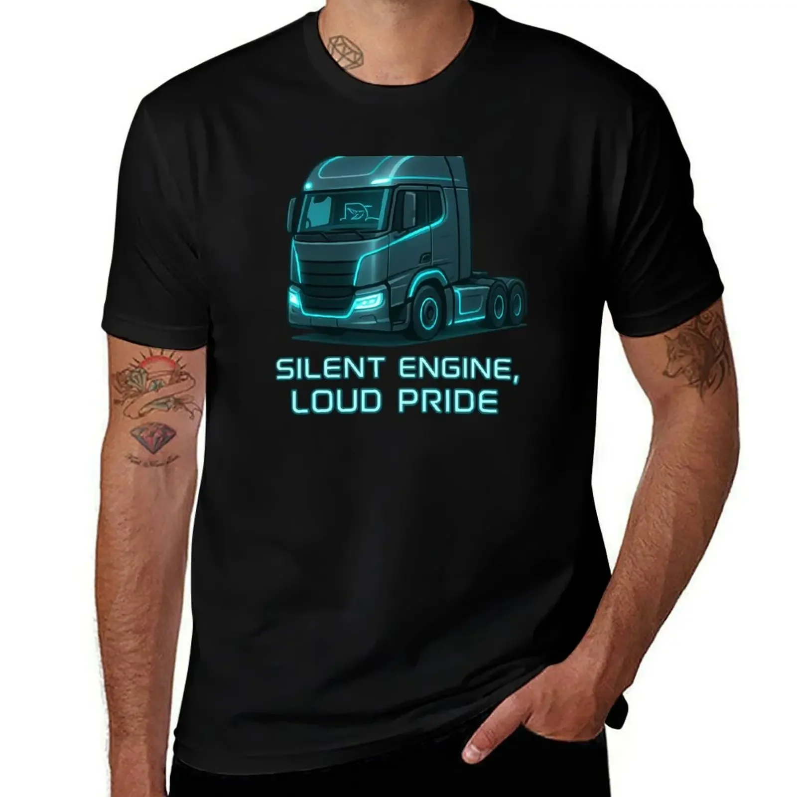 

Silent Engine, Loud Pride – Electric Euro Truck Art T-Shirt customizeds sublime customs T-shirts man shirts men