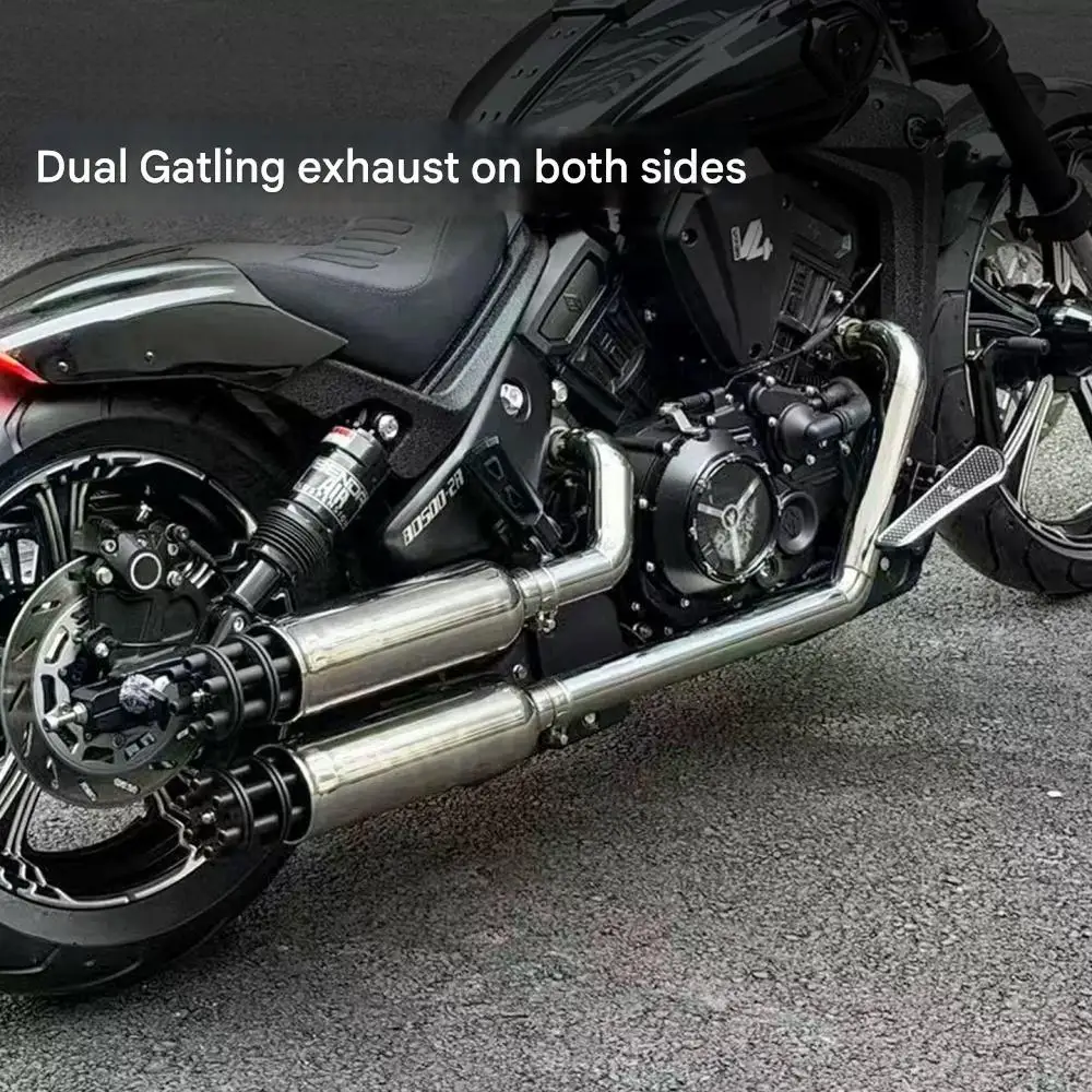【Good quality】Used on the BENDA Dark Flag 500 dual exhaust pipes, the entire exhaust system produces a deep and resonant sound.