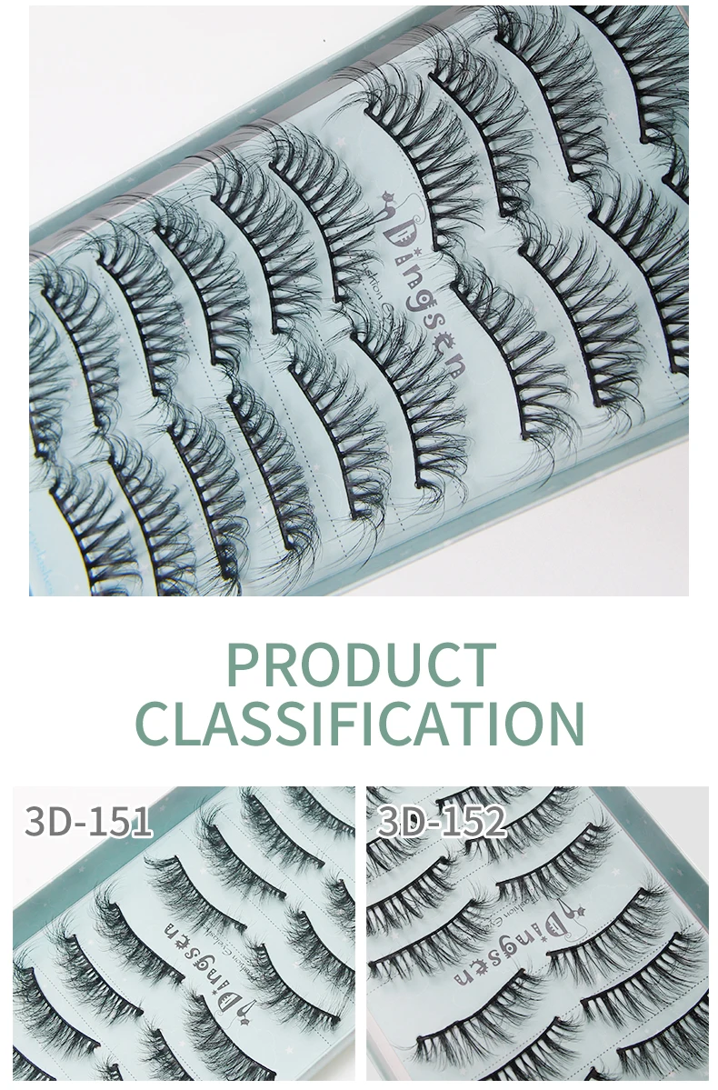 DINGSEN 10 Paar 3D Faux Mink Wimpern Natürliche Kunstwimpern Maßgeschneiderte Flauschige Weiche Voluminöse Wiederverwendbare Make-up Wimpern Bestseller – Detail 11