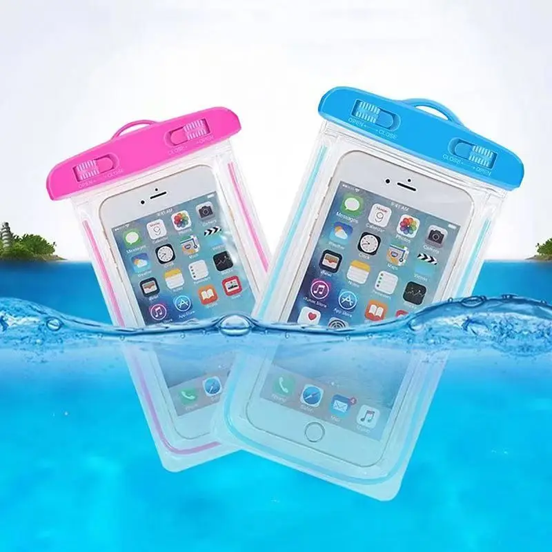 Bolsa à prova d'água universal para natação, luz noturna, à prova d'água, bolsa seca subaquática para iphone, xiaomi, samsung, huawei, capa à prova d'água