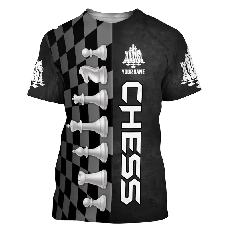 3D Full Print Personalized Chess Graphic TShirt For Men Women Summer Short Sleeve Funny Chess Tee Shirt Tops Streetwear