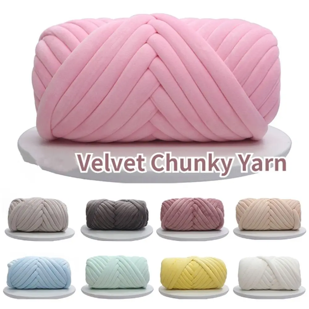 250/500g Velvet Thick Super Bulky Chunky Yarn Hand Knitting Woven Thread Basket Blanket Carpets Giant Yarn DIY Hand-knit Blanket