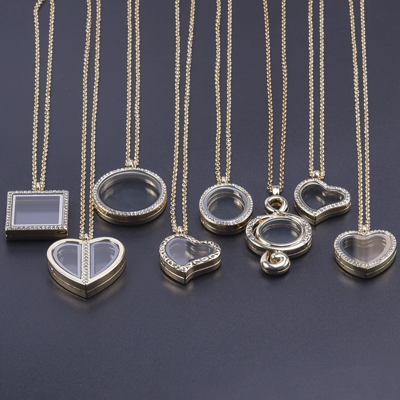 1Pc Assorted Punk Round Cross Cremation Memory Urn Locket Pendant Necklaces For Ashes Heart Glass Medaillon Collares Jewelry