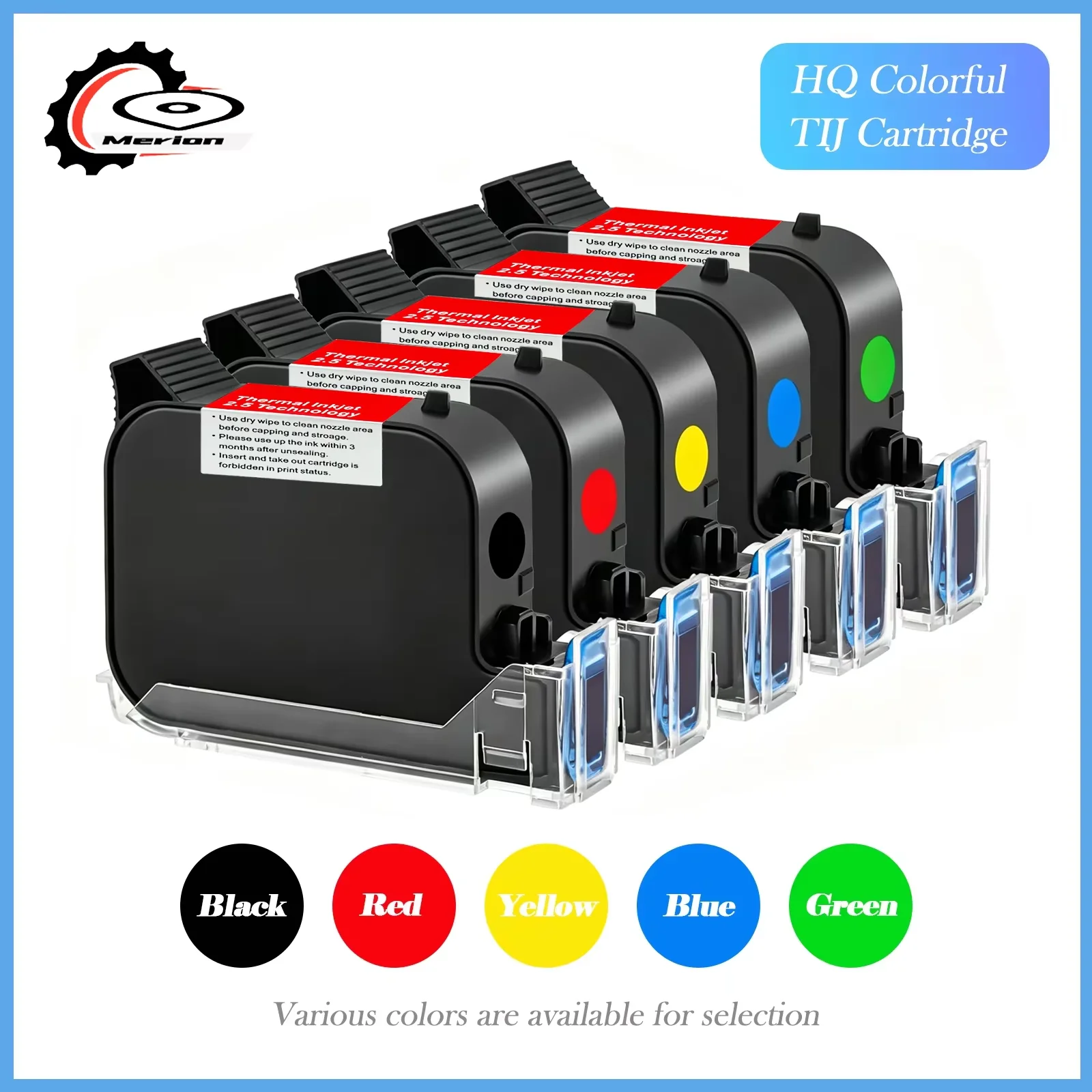 42ML Black Red Blue Green Printer Ink Cartridge Quick-drying 12.7mm Print Height Universal for Handheld Inkjet Printer