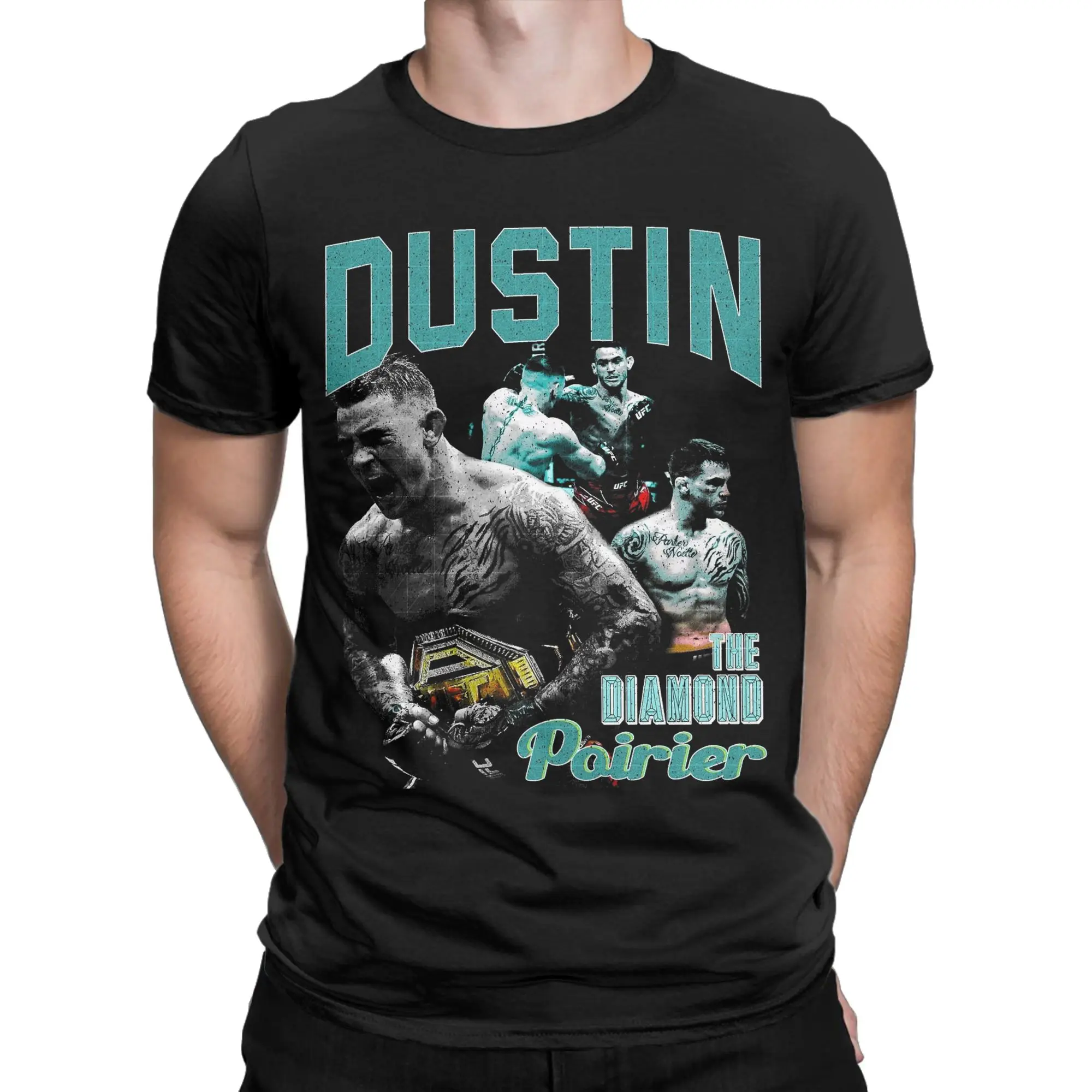 Men Women Printed Dustin Poirier   Tee T Shirt 100% Cotton  T-shirts Clothes