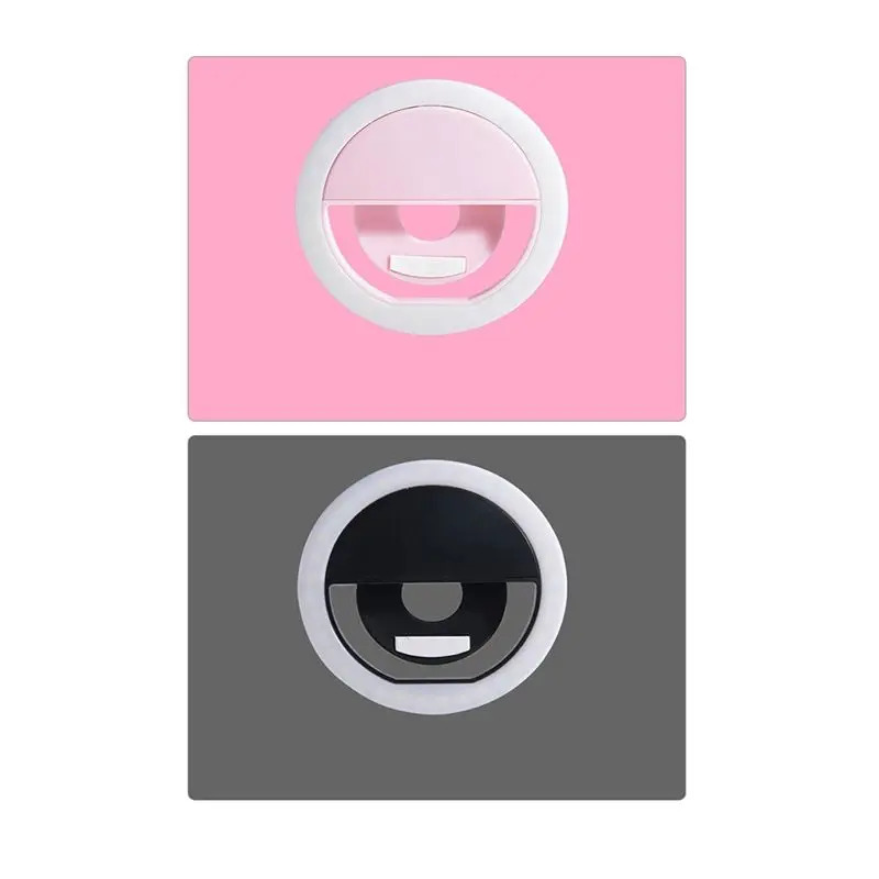 DT23 Rechargeable LED Selfie Ring Light 3-Level Brightness Portable Mobile Phone Lens Selfie Lamp Pink