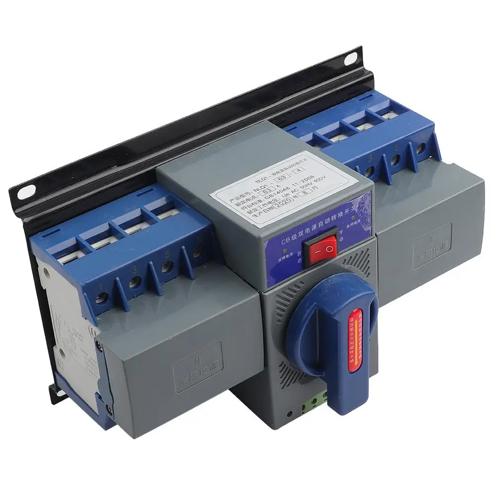 

1 шт. мини 63A 4P двойное напряжение автоматизированный переключатель питания