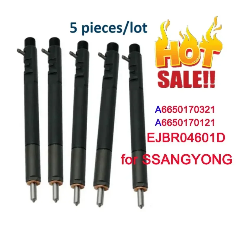 5PCS Euro 3 EJBR02601Z EJBR04601D Diesel Injector Nozzle A6650170321 Fuel Injection Sprayer A6650170121 for Deiphi SSANGYONG