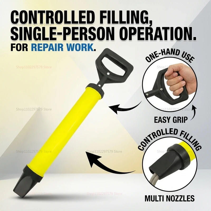 Stainless Steel Caulking Gun for Pointing Brick Grouting Mortar Filling Tool Cement Sprayer for Masonry Repair and Home Renovati