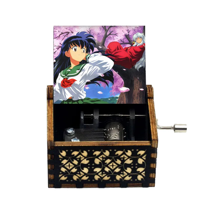 

Anime InuYasha Black Music Box Melody To-love's-End music box Office Desk Home Decoration Collect gifts