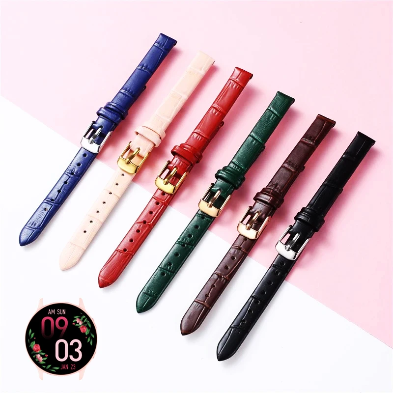 *Real Animal Skin* Watch Strap 8mm 10mm12mm 14mm 16mm 18mm 20mm bamboo wear-resisting Watch strap