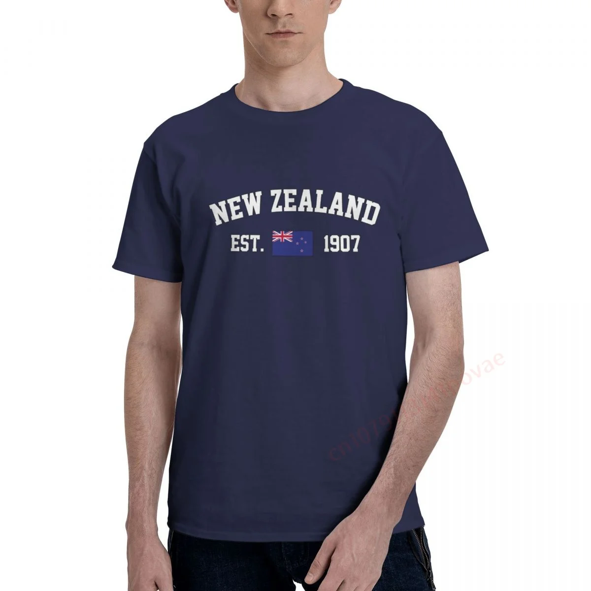

100% Cotton Ironing New Zealand Flag With Est. Year Navy T shirts Men Casual Women Clothing Patriotic T-Shirts Tops Tees