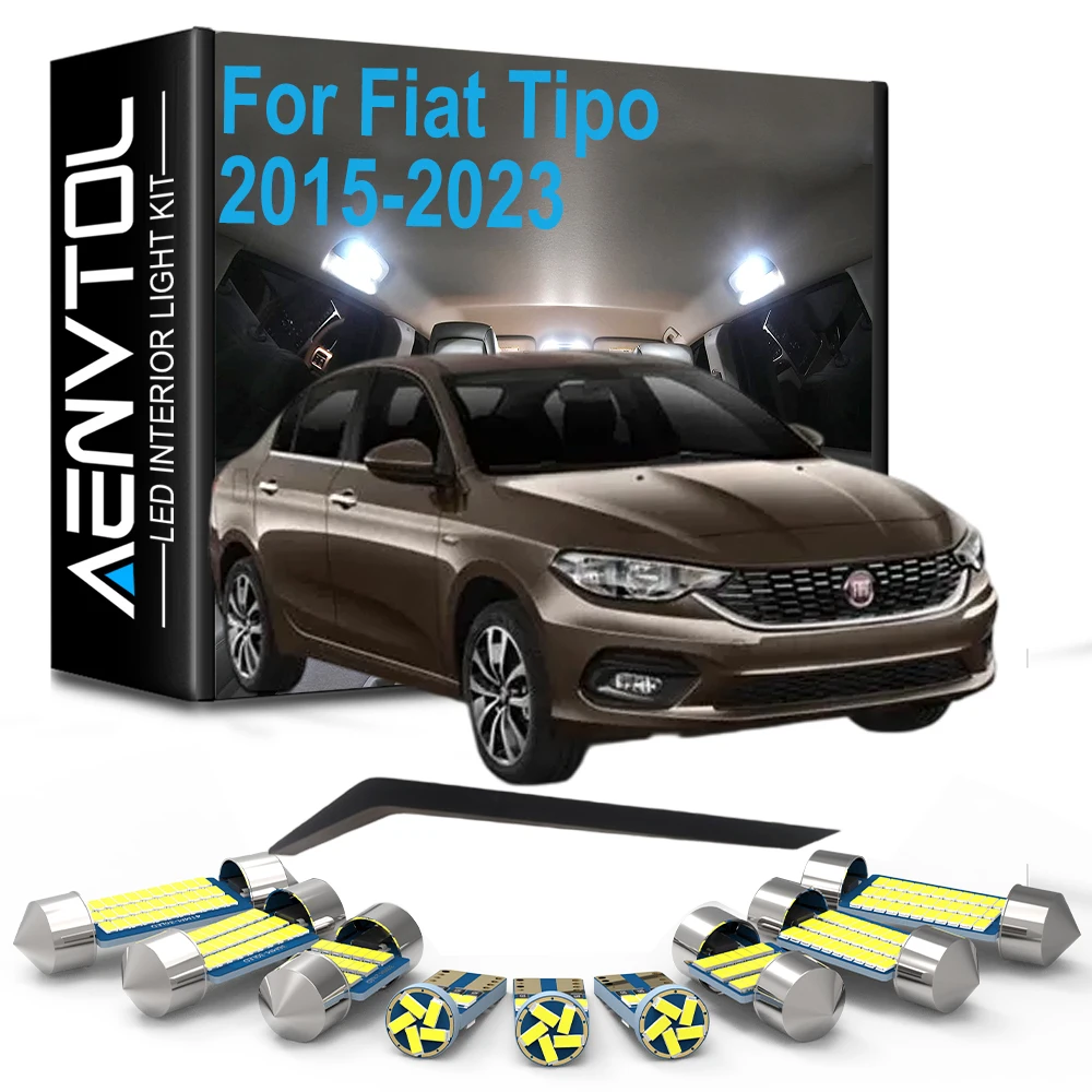 11Pcs LED Bulb Interior Dome Map Reading Light Kit For Fiat Tipo 2015 2016 2017 2018 2019 2020 2021 2022 2023 Accessories