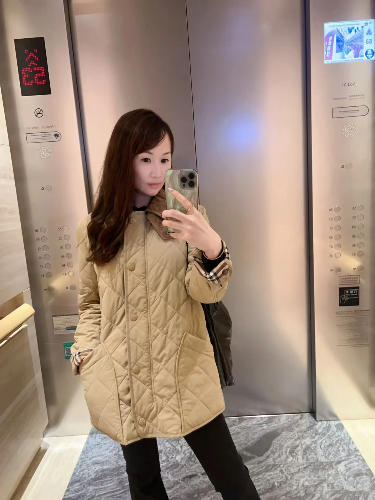 

British Style Pure Color Women's Retro Corduroy Collar Classic Barn Mid-Length Cotton Coat Autumn Winter New Style Slim Fit C...