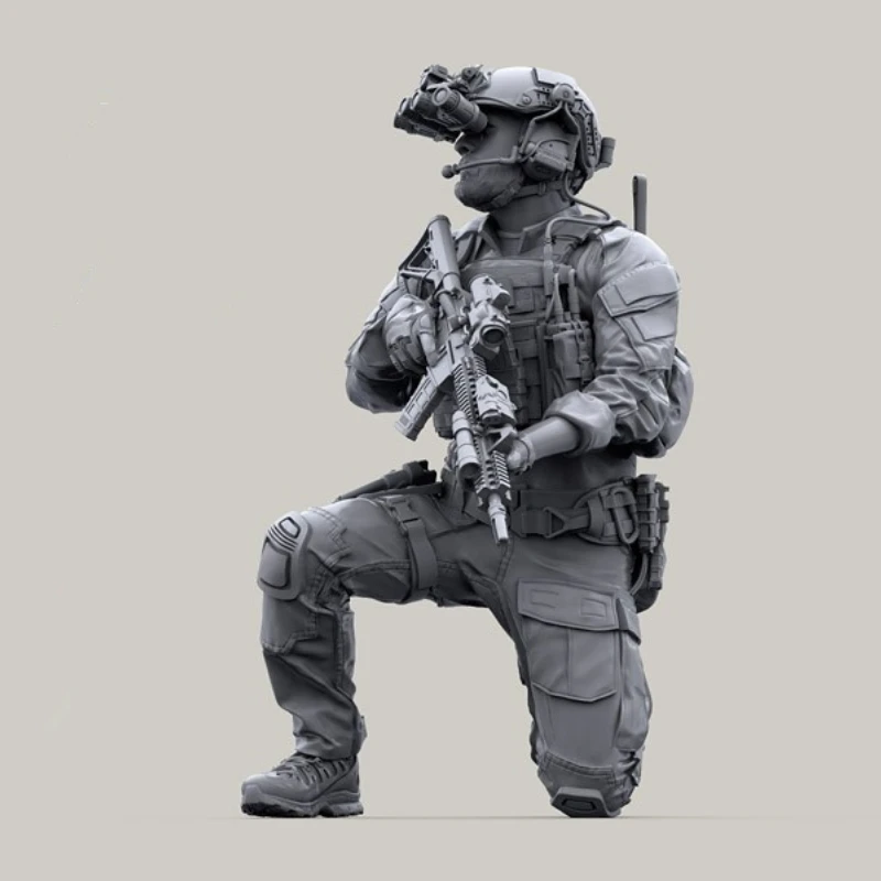 1/35 Resin Figure US Special Forces/MARSOC Modern Soldier in Action with GPNVG-18 Panoramic Night Vision Goggles Self-Assembly B