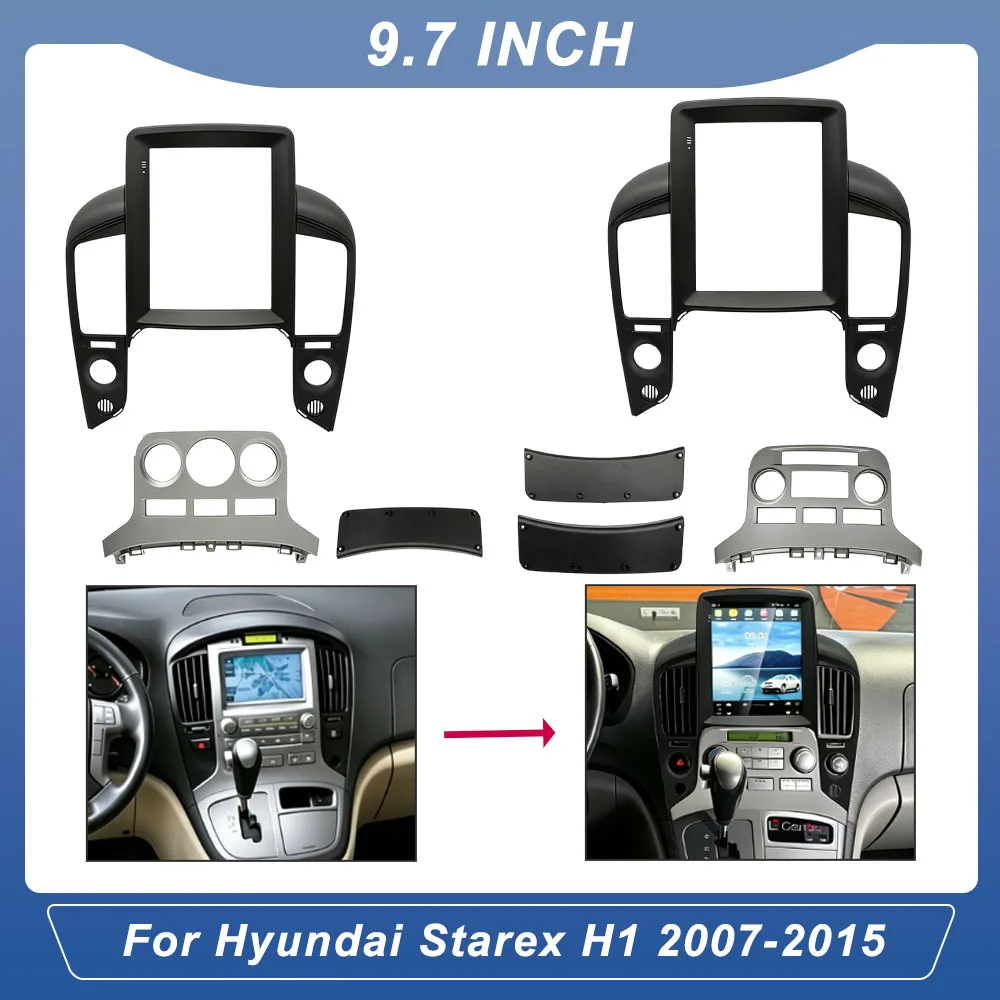 Car Radio Installation Fascia Frame 9.7" Vertical Screen For Hyundai Starex H1 2007-2015 Android Player Dashboard Panel