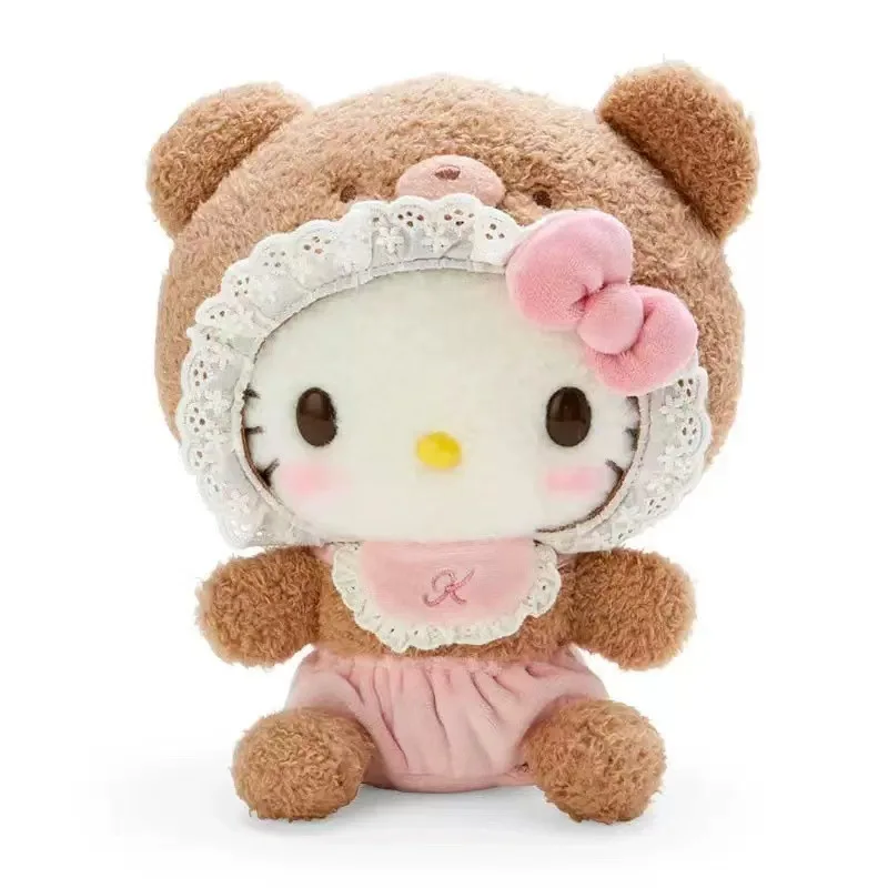 20 CM Anime Hello Kitty Kuromi My Melody Cinnamoroll cosplay cross-dressing cartone animato bambola di peluche cuscino imbottito in cotone PP regalo