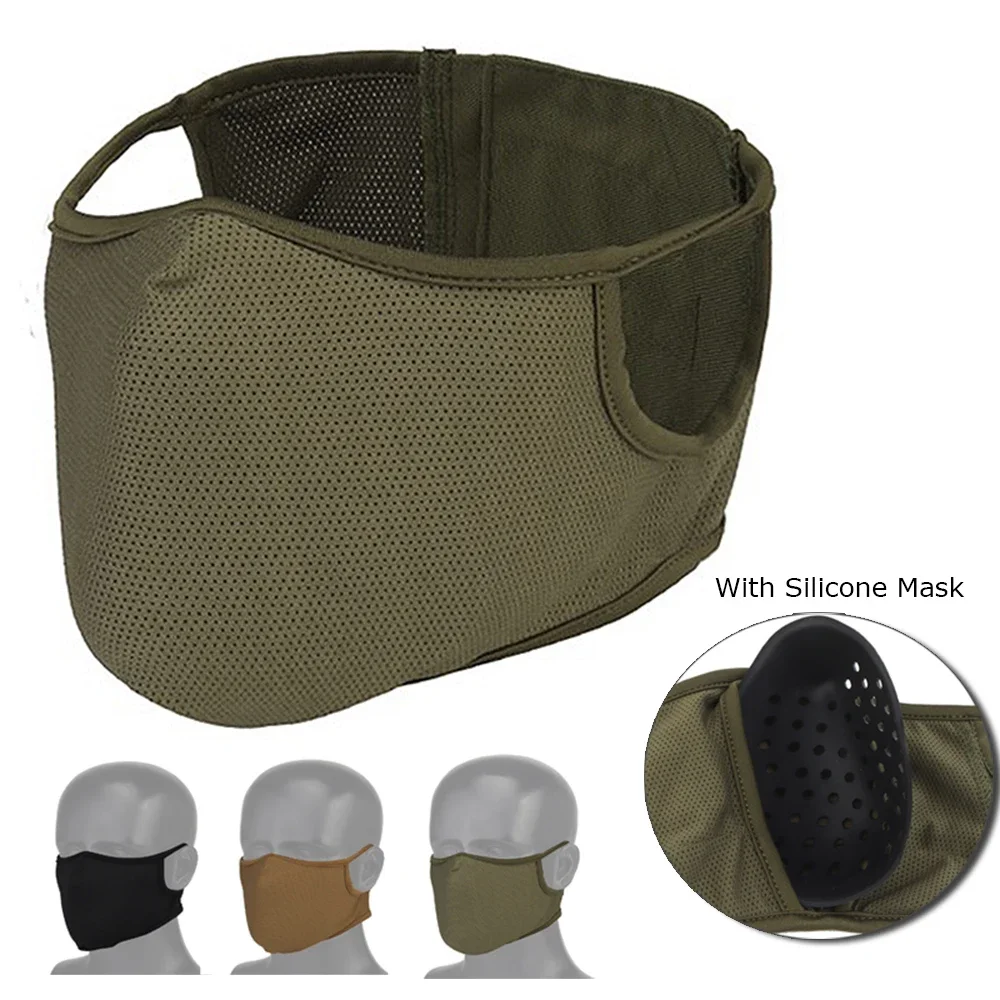 戦術的な保護マスク,通気性,伸縮性,ソフト,ハーフフェイス,アウトドアスポーツ,狩猟,射撃,cs,wargame