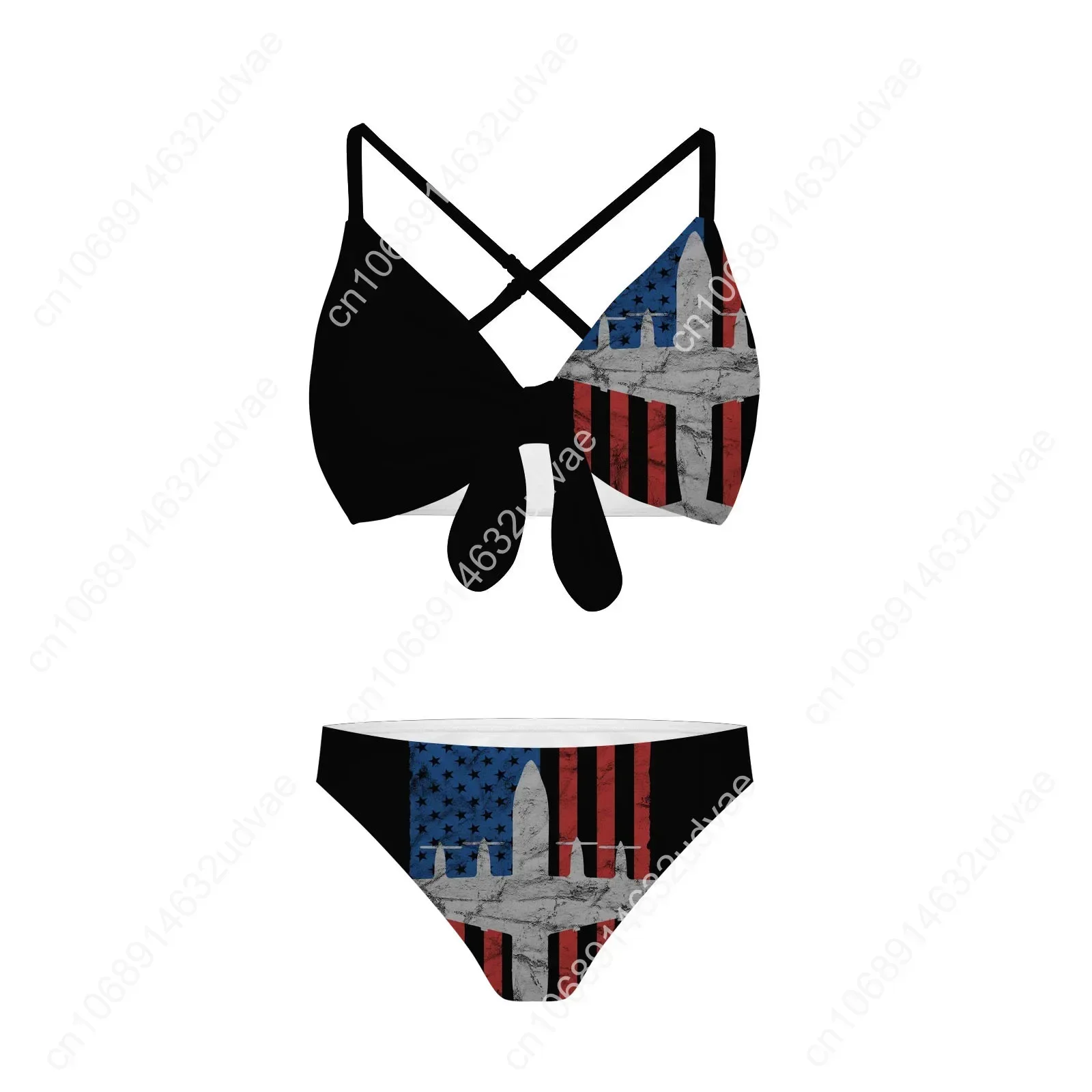 P-3 Orion Vintage Flag Bathing Suits Cross Strap Suspenders Swimsuits Womens Personalized Bikini Swimwear Customized Beachwear