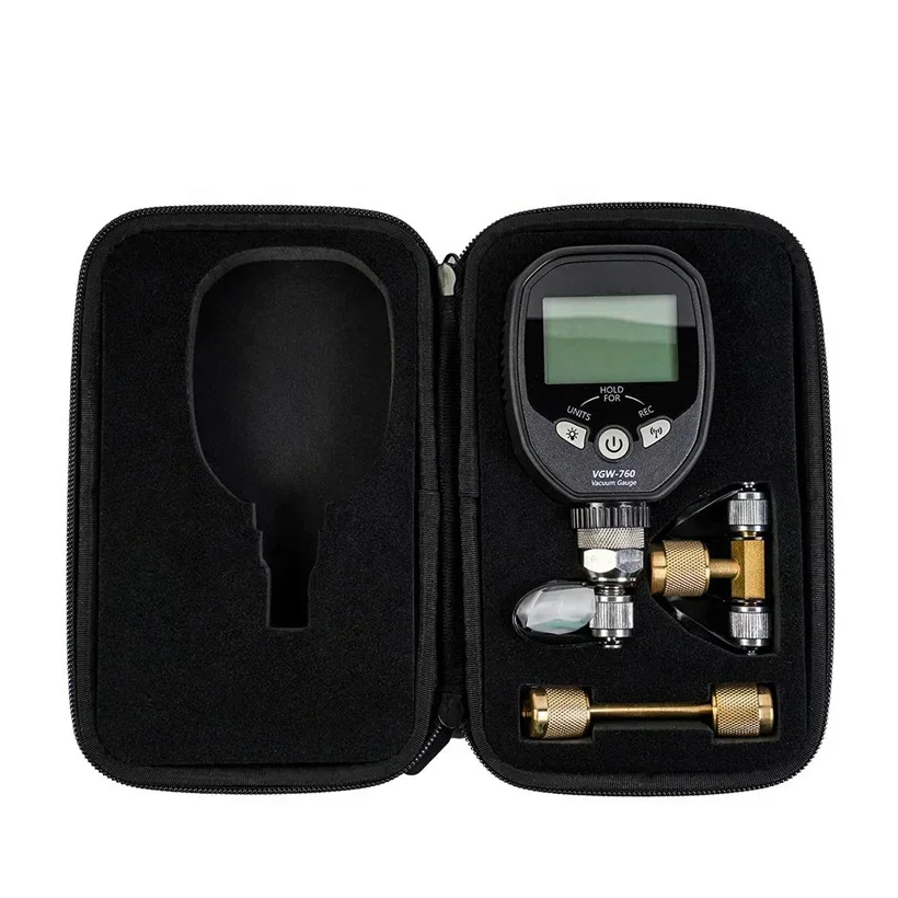 2026/VGW-760 Wireless Digital Vacuum Gauge Micron Gauge for HVAC Micron Meter Refrigerant Vacuum Meter Leakage Test 1/4
