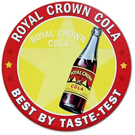 ZYPENG Wine Cellar Pub Wall Decor Garage Personalized Cafe Tin Sign Metal Signs Royal Crown Cola RC Soda Best by Taste sign