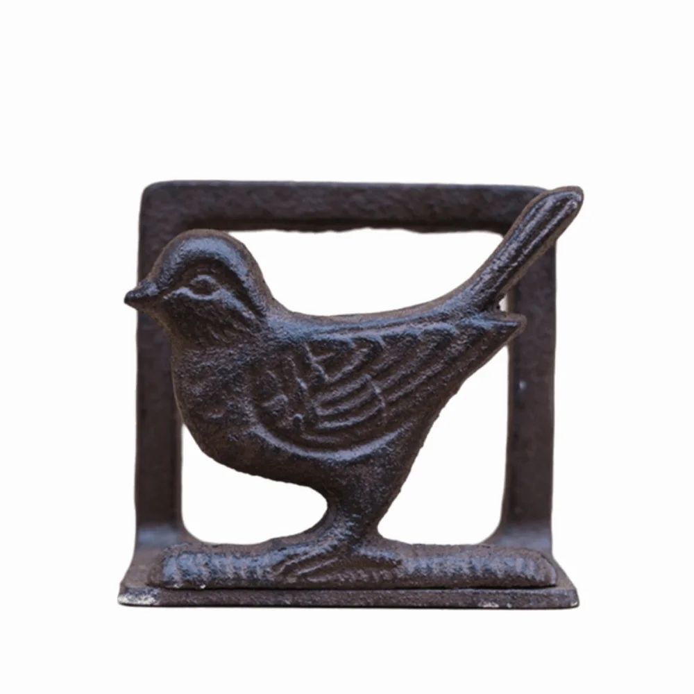 Desk Accessory Cast Iron Napkin Holder Vintage Rustic Paper Towel Holder European Elegant Tissue Holder Home Decor