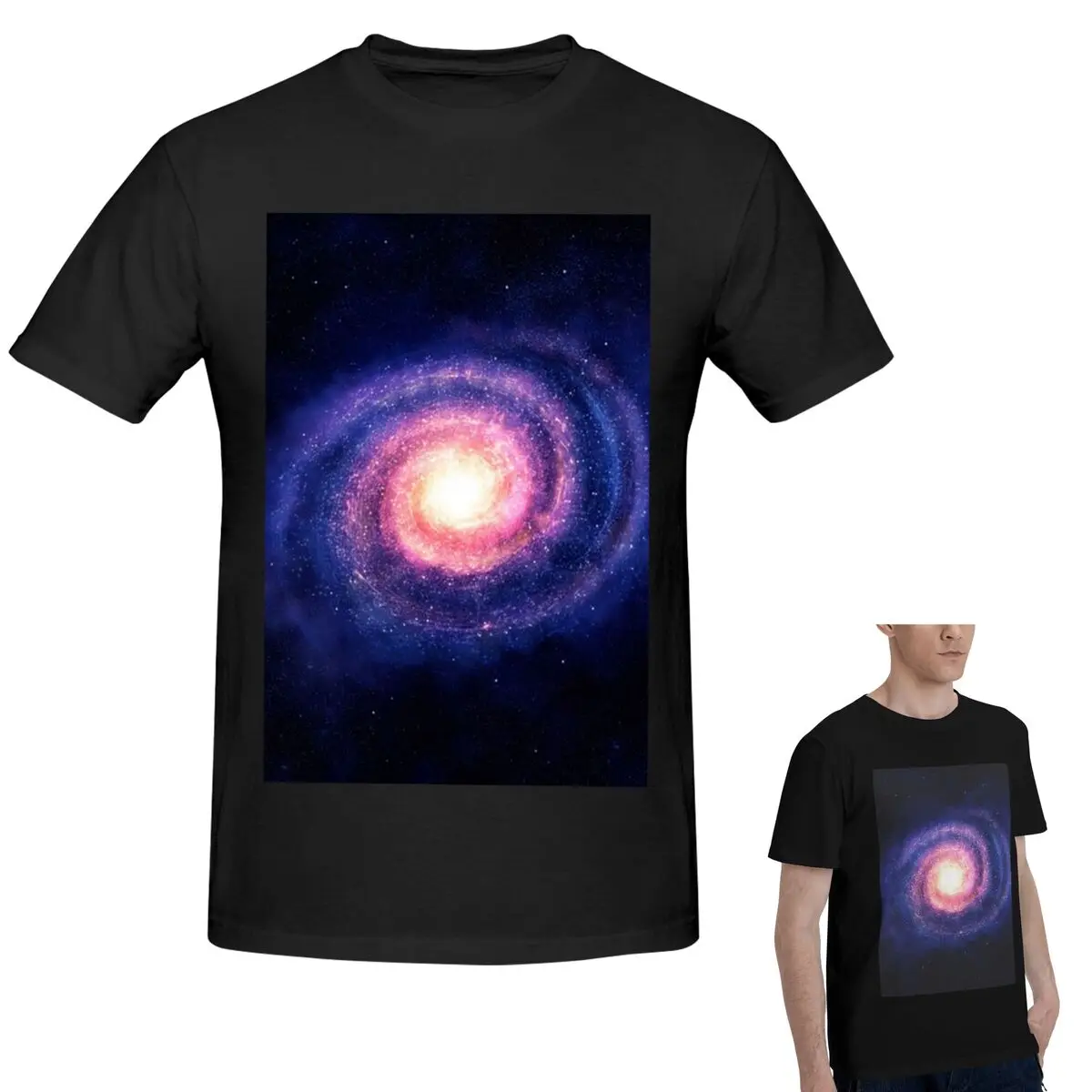 

100% Cotton Cloak Galaxy Universe Planets T-Shirt Men's Classic Oversized T Shirt Men O-Neck Summer Shirts Tops S-6XL