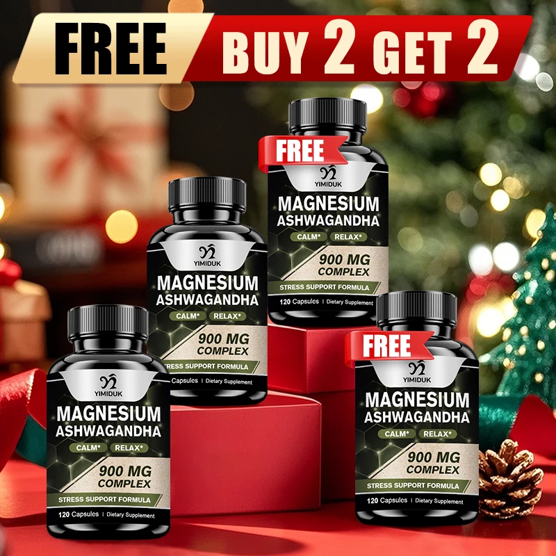 

High Quality Magnesium Ashwagandha Supplements, for Muscle Relaxation & Recovery, Heart, Nerve & Bone Health, Non-GMO