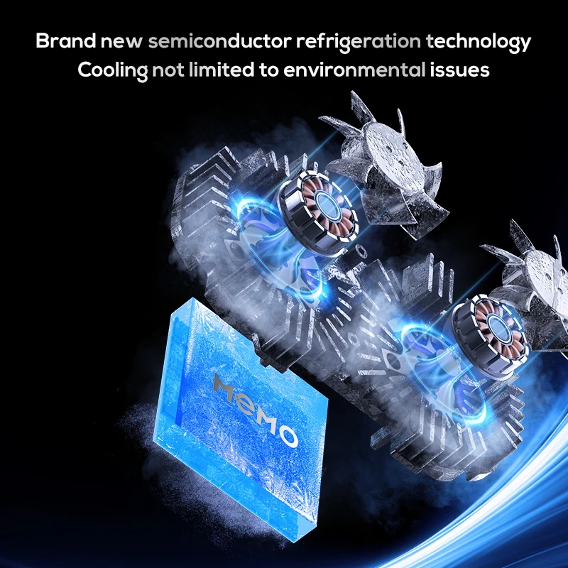 MEMO DL21 Mobile Semiconductor Back-clip Dual Fan Cooling Radiator for Live Streaming PUBG Game Cooler Support 50-90.5mm Phones