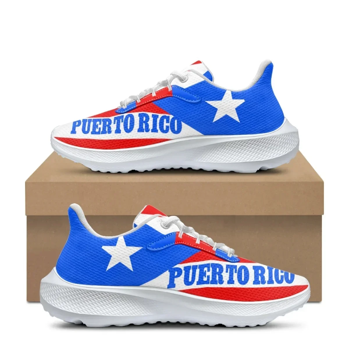

Love Puerto Rico Design Comfortable Running Shoes Lightweight Breathable Lace-up Sneakers Spring Summer Casual Shoes for Women