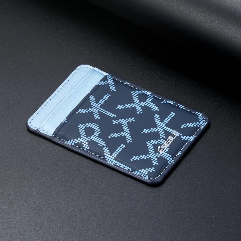 Ultradünnes PU-Leder-Portemonnaie mit zwei Kartenfächern für MagSafe, magnetischer Kartenhalter, geometrisches Buchstabenmuster, für iPhone und Samsung-Serien. – Detail 11