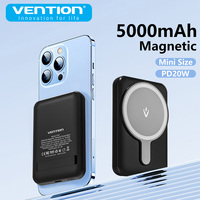 Vention Wireless Power Bank Magnetic 5000mAh for MagSafe Fast Charge Portable Charger with Folding Bracket for iPhone 12 13 15