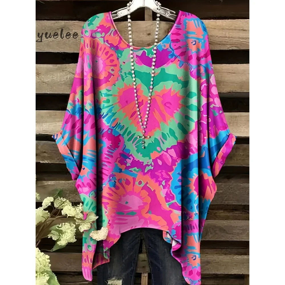 

Богемная шикарная негабаритная минималистичная футболка с милым принтом панды, неровный подол, с круглым вырезом, стильная и универсальная, которую можно стирать в машине