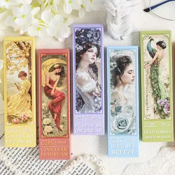 Journamm 30pcs/box Romantic Girl Flower Bookmarks Creative Collage Hand Account DIY Aesthetic Stationery Student Office Supplies