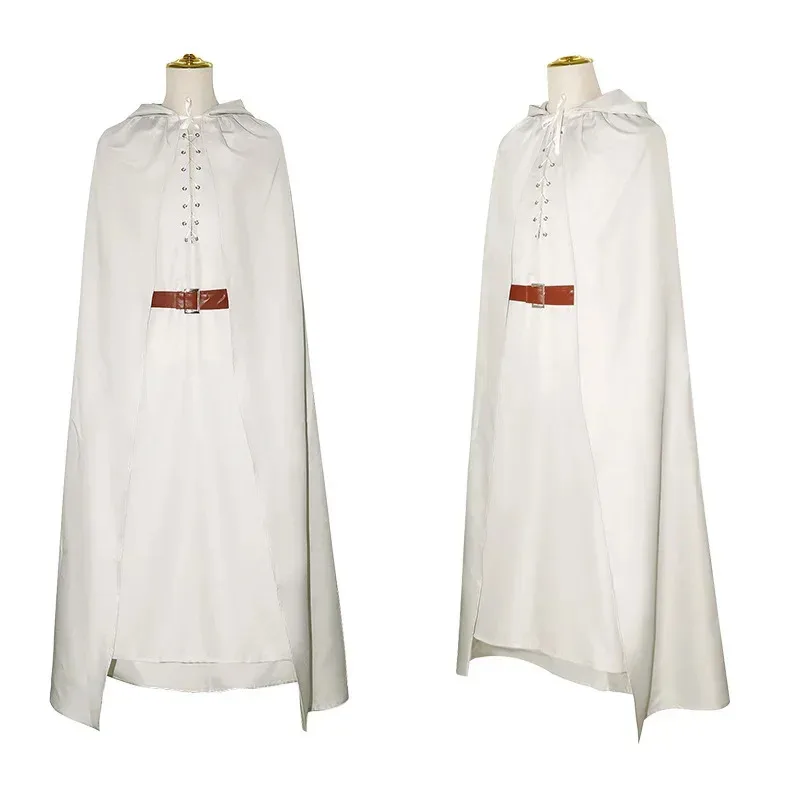 

Adult Gandalf Costume Set - Movie TV Hobbit Inspired Cosplay with Vintage Cape Top Belts Cloaks Halloween Carnival Hallowmas