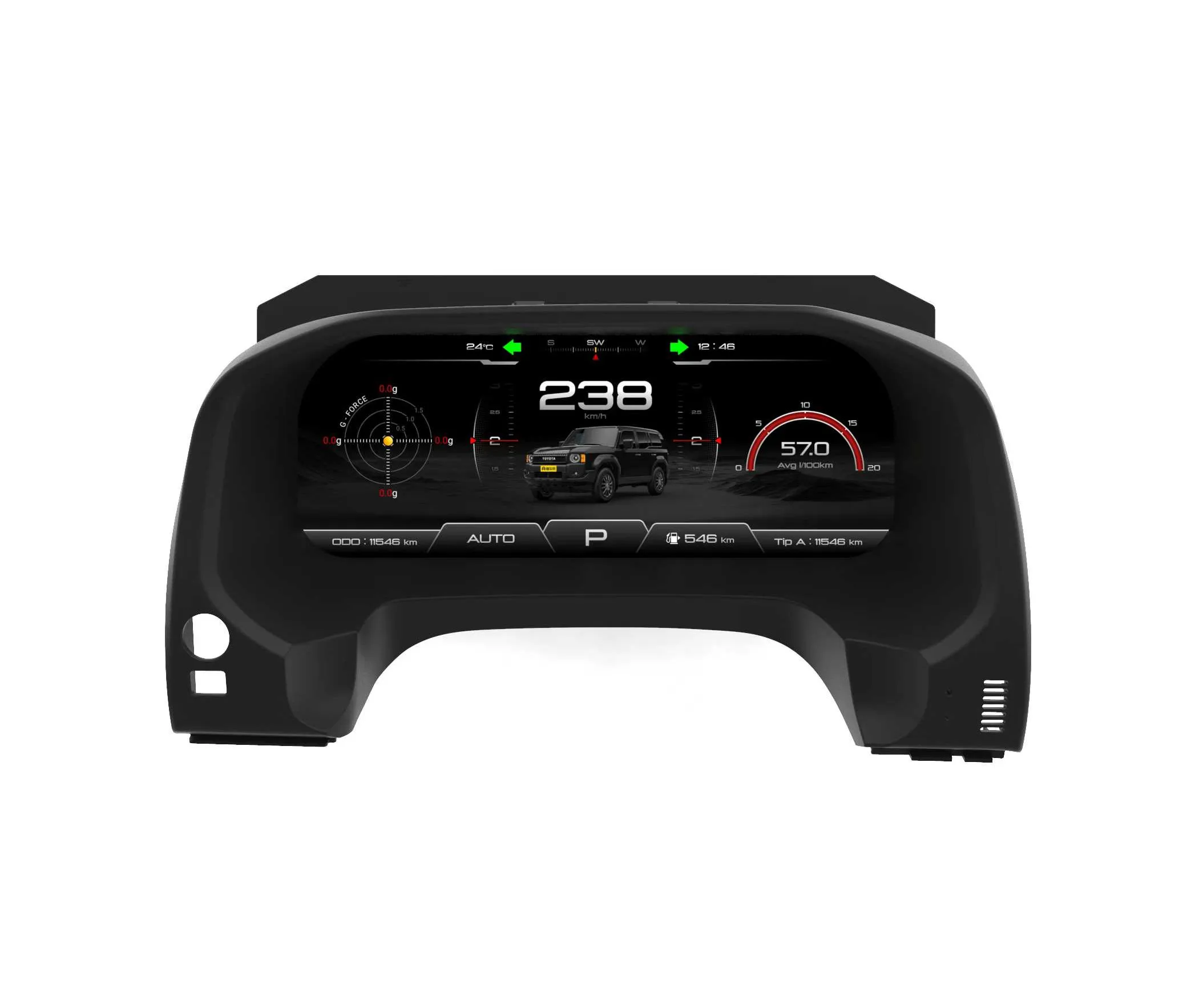 Upgrade LCD Digital Cluster Speedometer Instrument With Carplay New Auto Meter For Toyota Prado 2010-2022